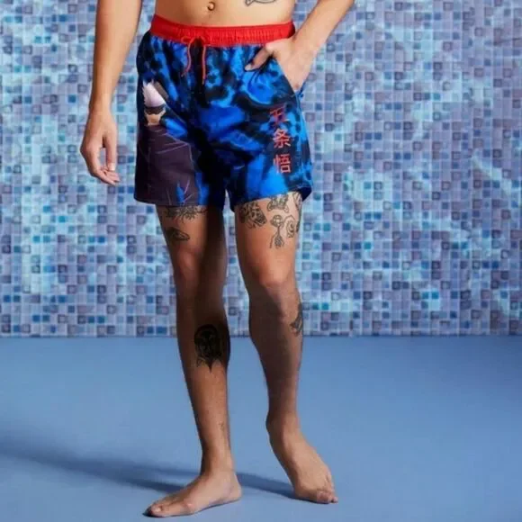 Jujutsu Kaisen Satoru Gojo Blue Wash Swim Trunks - Picture 3 of 3
